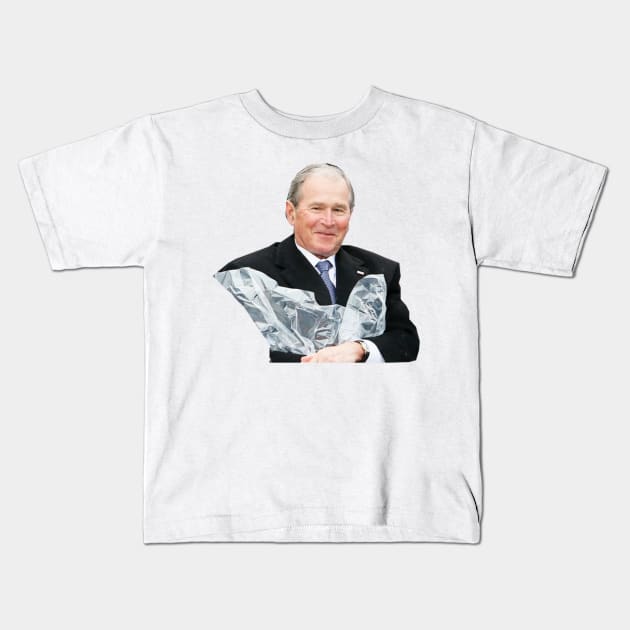 George W Bush Poncho Joy Kids T-Shirt by tziggles